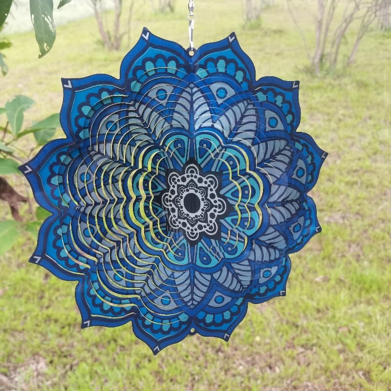 Wind Spinner Outdoor Mandala, Hanging Wind Spinners Garden 10"