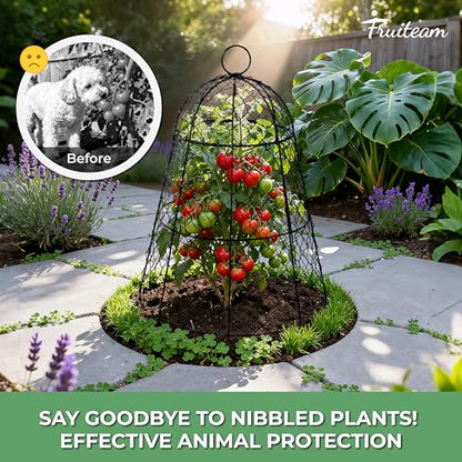 FRUITEAM 12Pcs Wire Plant Covers, 13×15.74in Large Plant Protectors from Animals, Chicken Wire Cloche Plant Cages for Outdoor Plants, Vegetables - size: 12 Pcs