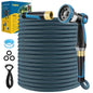 Non-Expandable Garden Hose 100 FT, Lightweight Hose with 10 Function Spray Nozzle, Kink-Free Flexible Water Hose, Durable, Leak-Proof, 360° Swivel Connectors, Portable Storage Strap