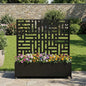 Pia Ricco Planter Box with Trellis, Privacy Planter for Climbing Plants - color: Black-block, size: Small
