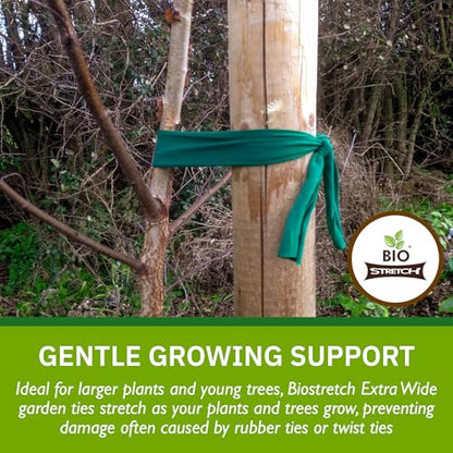 Bio-Stretch Soft Tree Ties & Garden Tape for Young Trees, 16M Green - size: Extra Wide 52 ft / 16M