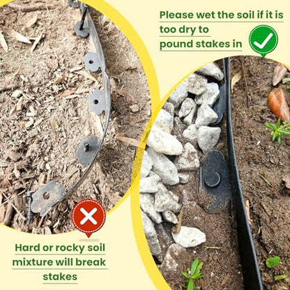 Garden Edging Coil 2" x 100', Landscape Edging Kit with 120 Spikes