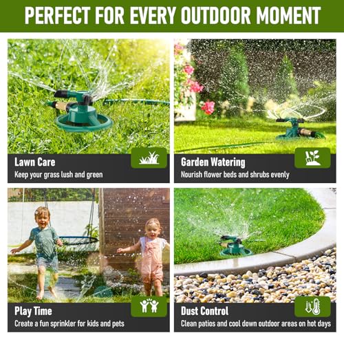 Sprinklers for Yard, Lawn & Garden Sprinkler Automatic 360 Rotating for Large Area Coverage, Grass Water Sprinkler for Water Fun-2PCS - size: 2PCS