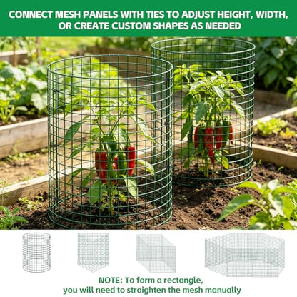 6 Pack Plant Protector from Animals, 12"x12" Metal Chicken Wire Cloche