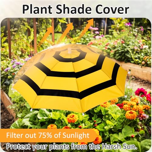4 Pack Plant Umbrellas, Bee, Yellow 3 - color: Yellow 3, size: Bee