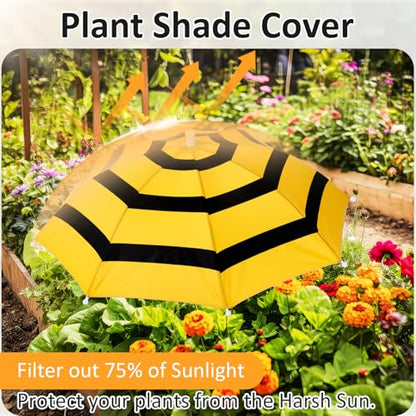 4 Pack Plant Umbrellas, Bee, Yellow 3 - color: Yellow 3, size: Bee