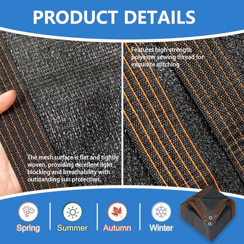 Garden Shade Cloth,90% Sun Shade Netting Mesh Tarp with Grommets(10x12FT) - size: 10x12FT