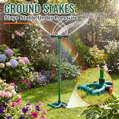 Rotating Lawn Sprinkler with Adjustable Riser