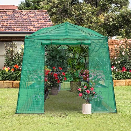 8.5 x 7 x 7 FT Walk-in Greenhouse, Portable Pop-up Greenhouse - style: 8.5x7x7FT Green