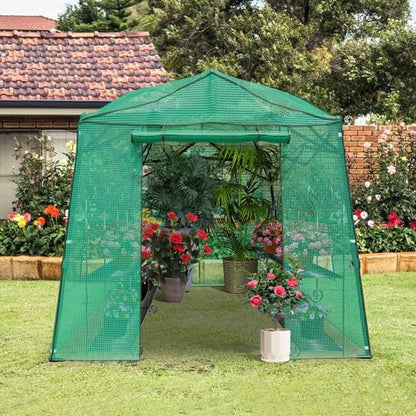 8.5 x 7 x 7 FT Walk-in Greenhouse, Portable Pop-up Greenhouse - style: 8.5x7x7FT Green