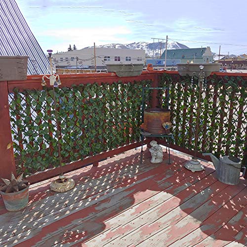 Expandable Privacy Fence Screen for Balcony Patio Outdoor Porch - color: Dark Green