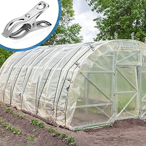 120 Pcs Greenhouse Clips, Garden Clips for Netting, Steel Greenhouse Clamps - style: 2.3inch-120pcs