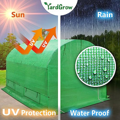 YardGrow Greenhouse Replacement Cover Larger Walk in Outdoor Plant Gardening Greenhouse (Frame Does NOT Included) (Green, 10'x7'x6') - color: Green, 10'x7'x6'