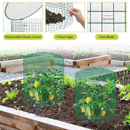 6 Sets 13"x 16" Wire Plant Protector from Animals, Plant Protector Cages - color: Green-6pcs
