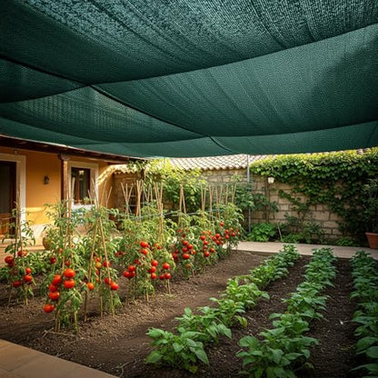 SUNNY GUARD Sun Shade Cloth, 6.5 x 10 FT Green HDPE Mesh - color: 90 SHADE-GREEN, size: 6.5 FT x 10 FT