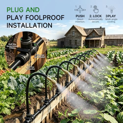 200FT 1/4" Drip Irrigation System, Garden Watering System Kit