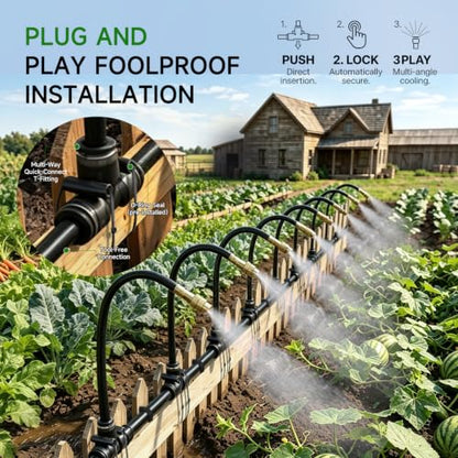 200FT 1/4" Drip Irrigation System, Garden Watering System Kit