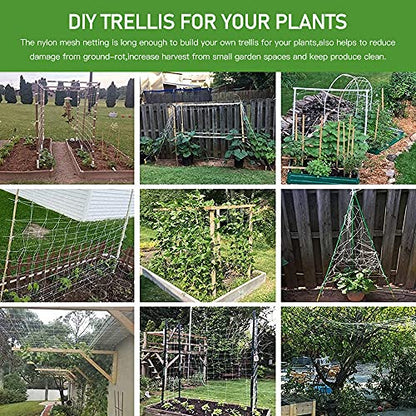 Trellis Netting, CANAGROW Heavy-Duty Garden Plant Trellis Netting for Climbing Plants, Outdoor Indoor Grow Net for Beans Tomatoes Peas Pumpkin Flowers, 6x30ft, 1 Pack - size: 6'x30'