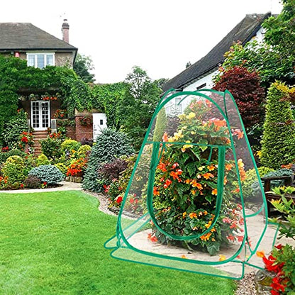 Pop Up Greenhouse Cover, PVC Mini Portable Greenhouse, 4 Nails, 27"x27"x30"