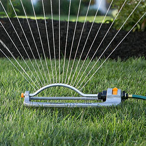 Melnor 65118-AMZ XT Metal Turbo Oscillating Sprinkler with QuickConnect Product Adapter Amazon Bundle, 4000 sq. ft. Coverage - size: 1-Way Adjustable, style: Metal Base