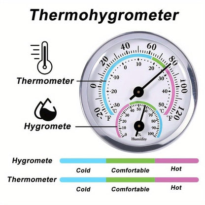 1pc Portable 2-in-1 Thermometer and Hygrometer, Mechanical Temp Humidity Meter for Greenhouse Home Office Garden, Wall Mount or Desktop