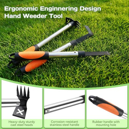 3 Pack Weed Remover Tool, Manual Weeders Set for Garden Cracks, Flower Bed - size: 16" Handle