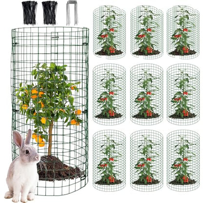 10 Sets 20"x 12" Wire Plant Protector from Animals, Plant Protector Cages - color: Green-10pcs