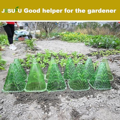 Garden Cloches for Plants,20 Pack Plant Covers - color: Dark green 20