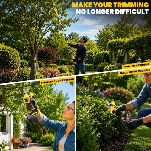 2-In-1 Electric Pruning Shears Set Compatible with Dewalt 20V Battery
