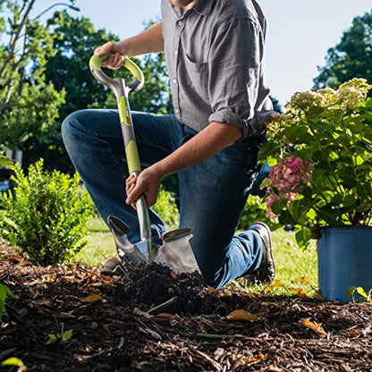 Radius Garden 202 PRO Ergonomic Stainless Steel Shovel, Original Green - style: Round Point Shovel