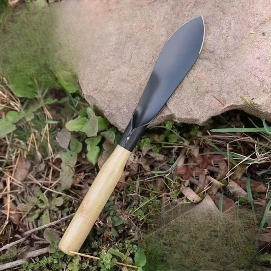 13 Inch Manganese Steel Garden Trowel, Pointed Hand Shovel with Wooden Handle, Heavy Duty Digging Tool for Planting, Weeding, Transplanting and Soil Loosening, 1.7 Inch Wide Blade