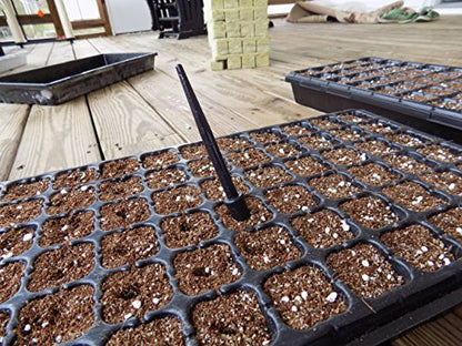 Bootstrap Farmer 128 Cell Tray Combo with 1020 Trays No Holes Black 5-Pack - size: 5 Flats and 5 Cell