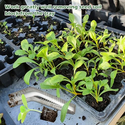 1PCS Seedling Transplant Tongs Stainless Steel Seedling Starters Remove Tongs Seedling Transplanting Tool Seedling Easy Transplanter with Anti-Slip Grasp Tips to Reduce Damage to Roots - color: 1PCS Silver