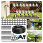 Riboud 165FT Drip Irrigation Kit, Quick-Connect Garden Watering System with 30 Adjustable Misting Nozzles for Garden Greenhouse, Hanging Plants, Raised Beds - size: 165FT