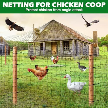 BSTPCOO Bird Netting for Chicken Coop 25x50ft, Poultry Netting, 2" Mesh - size: 25'×50'-2''