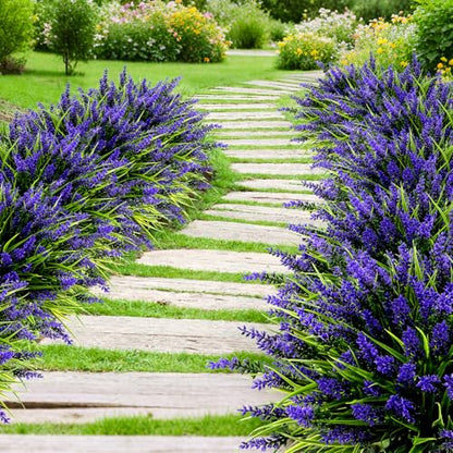 48 Bundles Artificial Lavender Flowers Outdoor UV Resistant, Purple - color: Purple, size: 48PCS