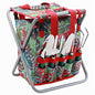 7-piece Garden Tool Set with Tote and Folding Stool Seat