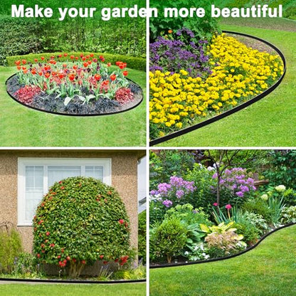 1.5 Inch x 200FT Garden Edging Border,Landscaping with 240pcs Spikes - size: 1.5IN x 200FT