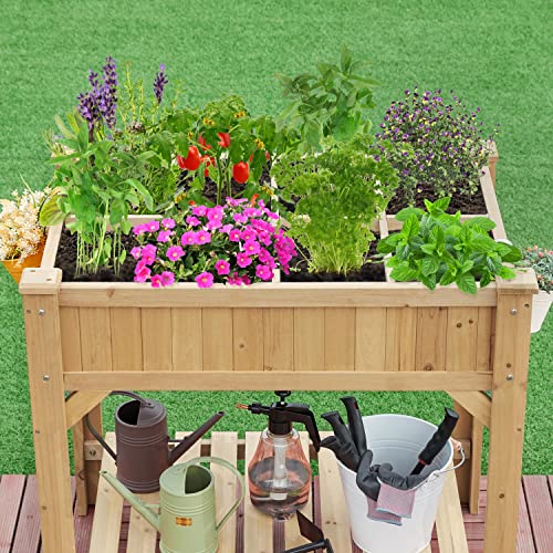 Yaheetech 36" Raised Planter Box 8-Pocket with Grow Grid,1Pcs