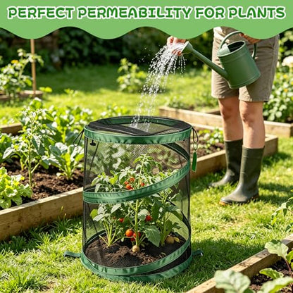 3Pcs Pop Up Plant Covers from Animals-20"x14" Foldable Mesh Plant Protector