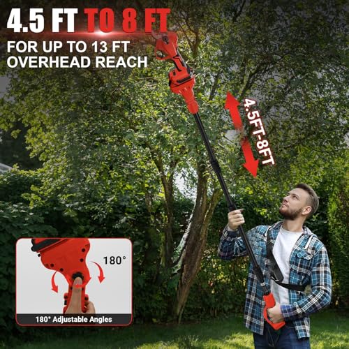 Pruning Shears with Pole for Milwaukee 18V Battery, No Battery