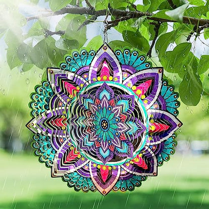 Wind Spinner Mandala Jasmine, Stainless Steel Wind Spinners - color: Mandala Jasmine