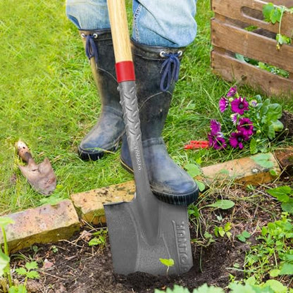 Flat Spade Garden Shovel Edging Spade with Wooden Handle, 43 inches - style: Garden