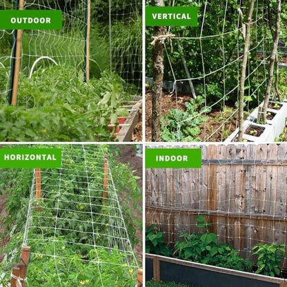 Tcamp Heavy-Duty Polyester Plant Trellis Netting - size: 6" Mesh (5*30 Ft) - 2Pack