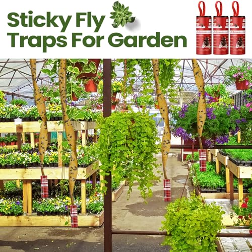 Qualirey 80 Pack Fly Strips Sticky Hanging Indoor Outdoor,Red - color: Red