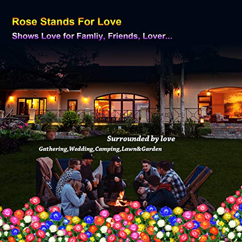 Solar Flower Lights Outdoor Waterproof LED Garden Stake 2 Pack - color: Yellow, size: 2 Pack