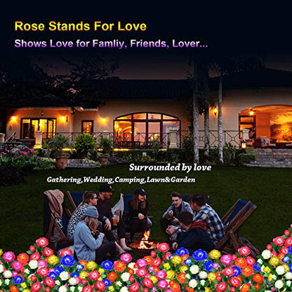 Solar Flower Lights Outdoor Waterproof LED Garden Stake 2 Pack - color: Yellow, size: 2 Pack