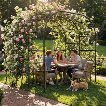DoCred 88"H x 88"L Garden Arch Trellis, Garden Archway for Climbing Plants - size: 88''H x 88''L x 88''W