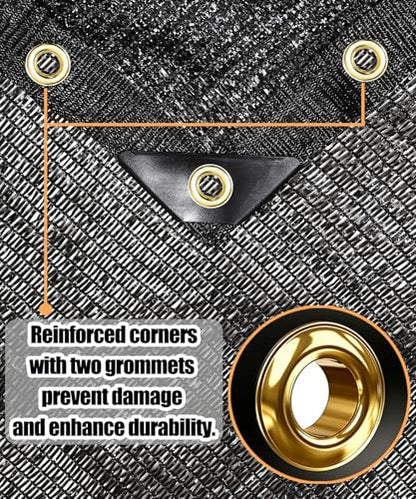 e.share 40%-50% Black Garden Shade Cloth,10X18FT Mesh Tarp with Grommets - size: 10 FT X 18 FT, style: 40%
