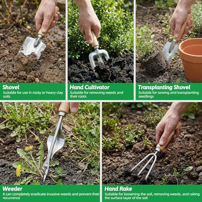 10Pack Gardening Tools for Backyard Lawn Planting & Weeding